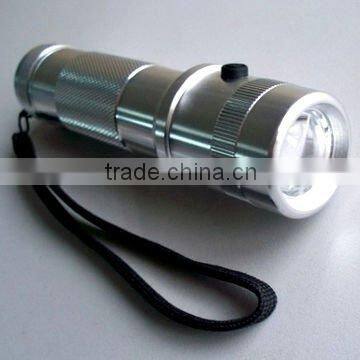 2014 3w battery operated aluminum alloy built-in 10 color changing flashlight led flashlight