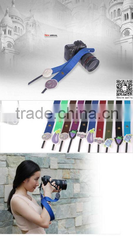 Factory supply LYNCA LM series cute colorful camera shoulder strap with lens blue pattern