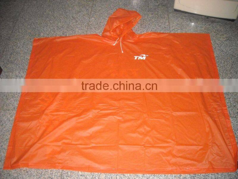 yellow PVC rain poncho without button