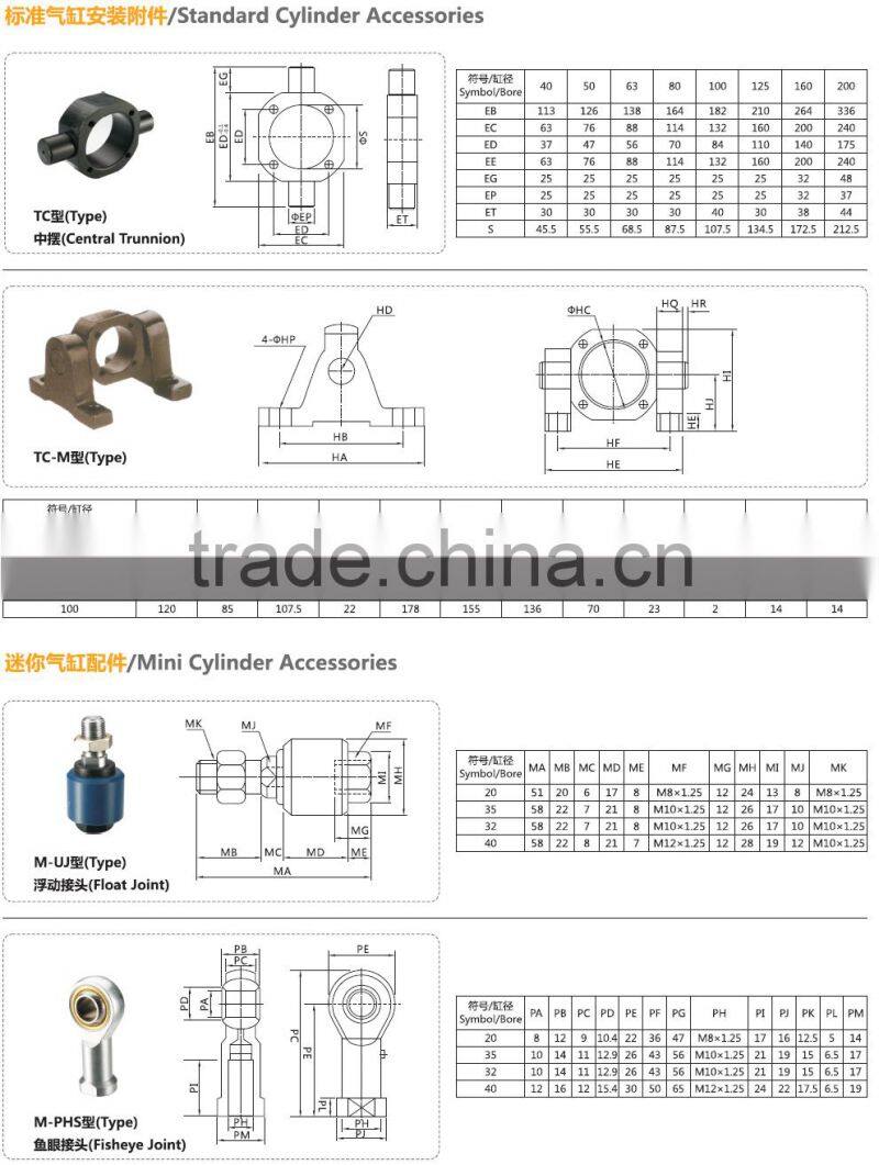 Cylinder accessories floating connector / universal joint