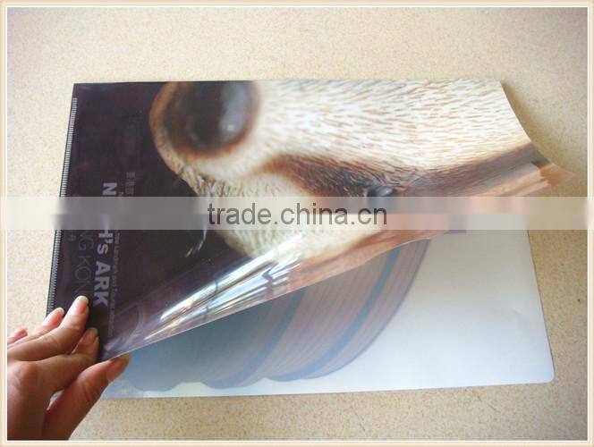 L shape PP plastic file folder with zipper