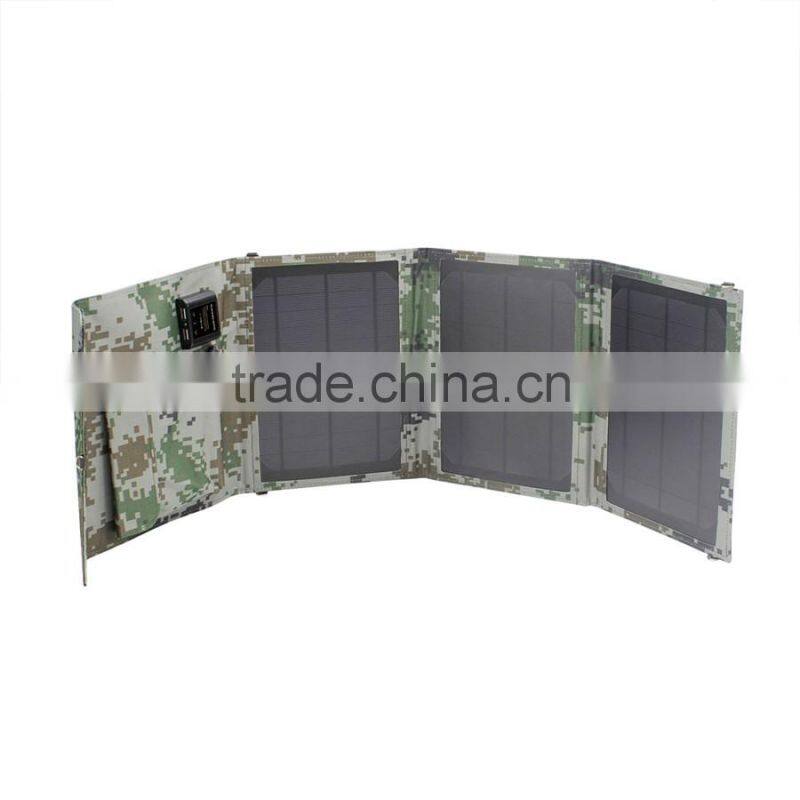 15W Solar Panel Charger with Dual USB Port ,Foldable solar mobile charger