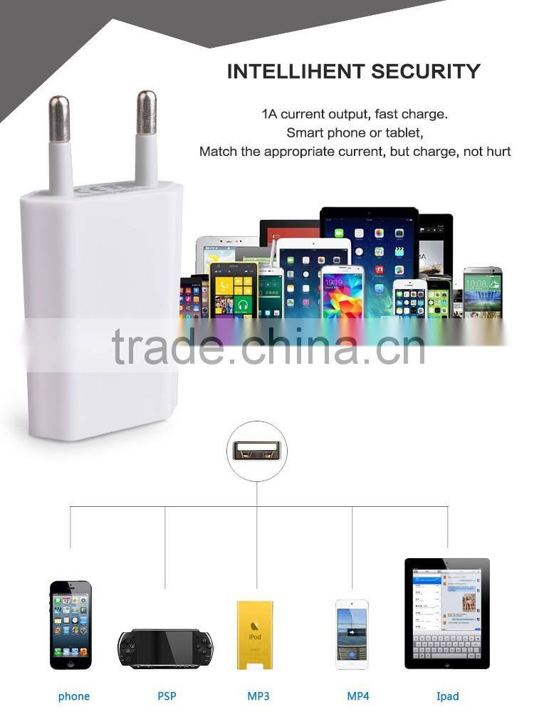 Promotional single port USB wall charger travel plug for mobile phone,tablet