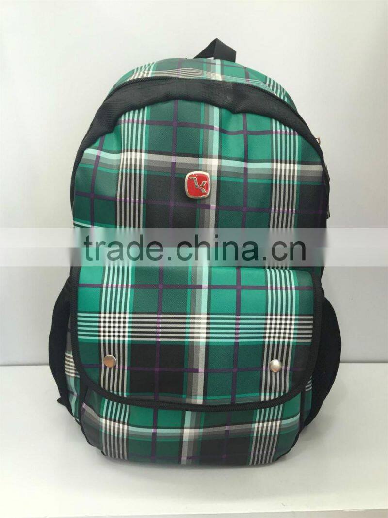 2016 fashion & concise plaid sport backpacks for outdoor activities,green,YX-SP-06