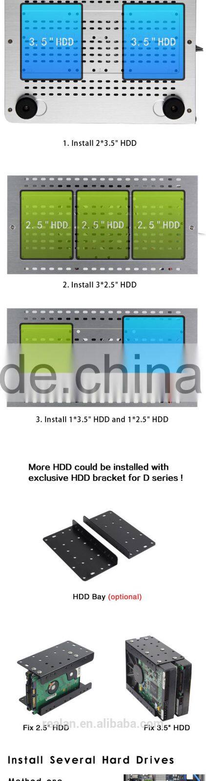 Realan Vertical Desktop Computer Aluminum Mini ITX Case Micro ATX Case D5S For Standard ATX Power Supply