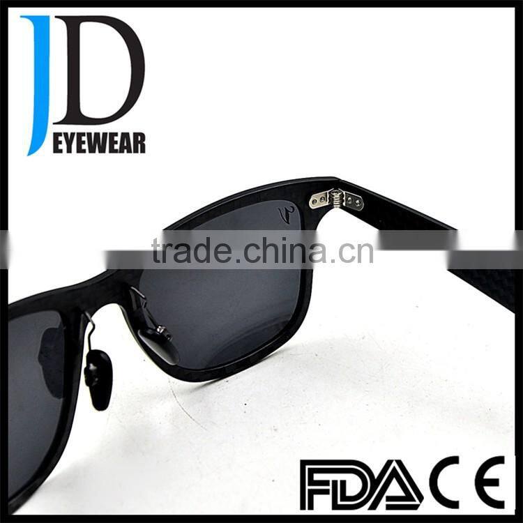 french customized black carbon fiber sunglasses with sticker