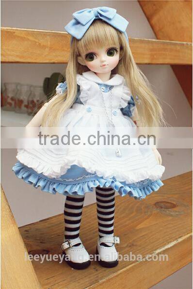 High temperature dark blonde loose curly 1/6 bjd doll wig