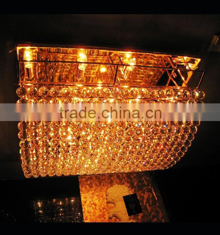 square stained glass ceiling light for hall