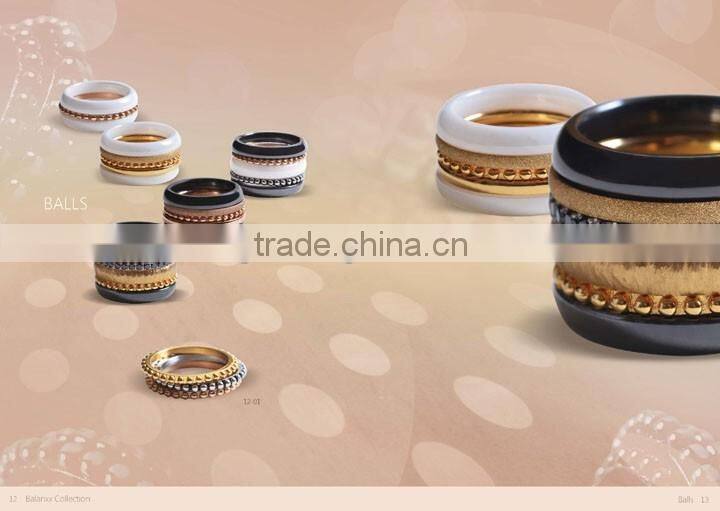 Chameleon Wholesale Jewelry Ceramic Steel Combination Stacked Ring Set