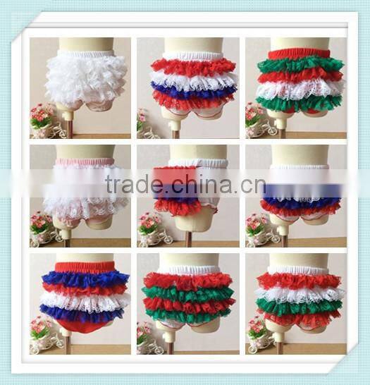 Hot Sale Girls Bloomer Soft Cotton Baby Bloomer Lace Ruffle Diaper Cover For Kids