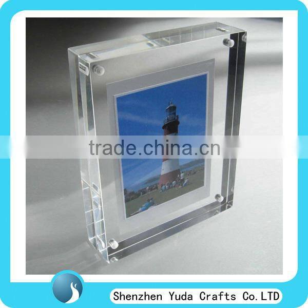 wholesale 4x6 photo frame double sides for photo insert acrylic picture frame block