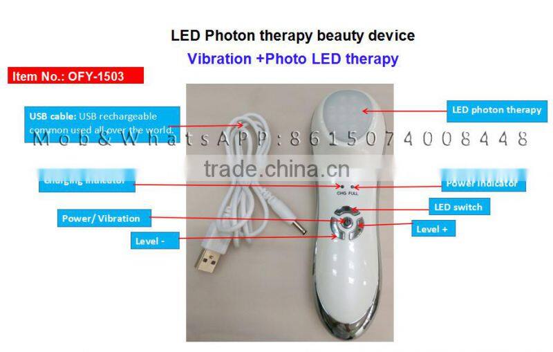 travel use Vibration +Photo LED therapy beauty device acne treatment led light therapy facial device beauty device