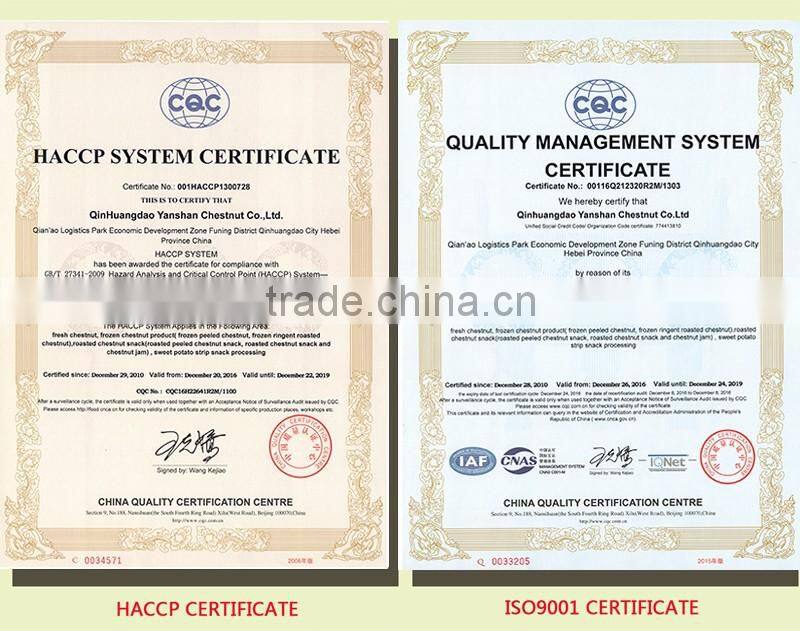 2016 New Organic Frozen Natural Chestnuts Food