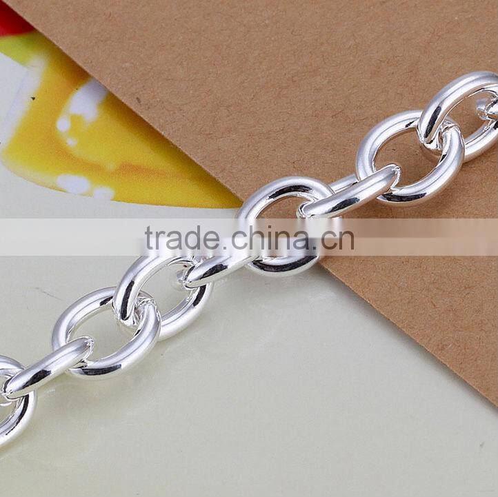 Wholesale New WOMEN GIRLS 925 STERLING SILVER Filled Solid Heart Bracelet Heart Pendant