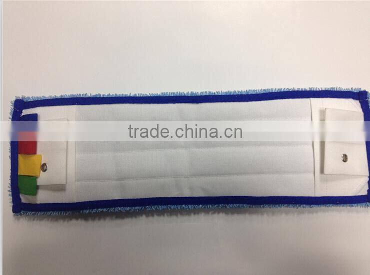 blue stripe microfiber mop with pocket backing