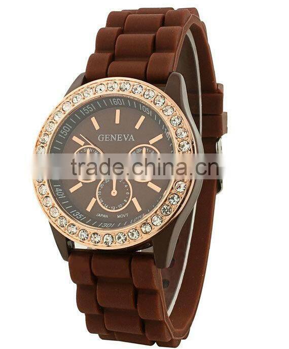 Custom Charming geneva platinum watch japanese movement