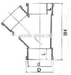 UPVC plastic skew tees DIN/BS UPVC tees