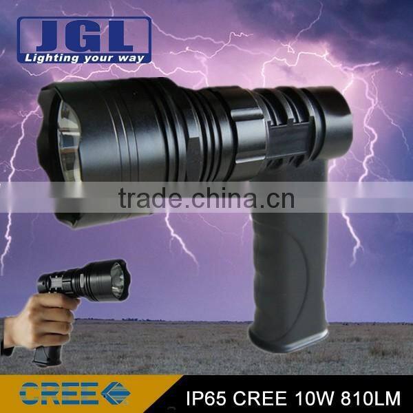 300-500m long beam distance JG-T61-LA cree T6 10w led handheld super bright searching light with aluminum alloy head