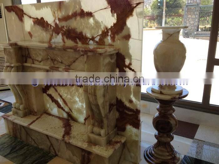 CUSTOM MADE MULTI GREEN ONYX FIREPLACES