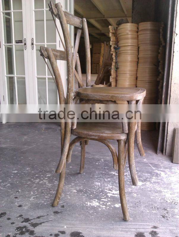 Cross back oak wood chair
