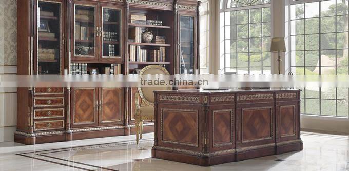French Style Executive Office Desk With Armchair, Retro Classic Wood Carving Writing Table, Noble French Home Office Furniture