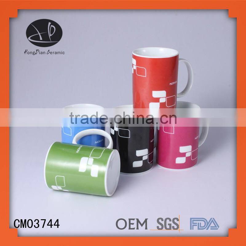 ceramic coffee mug with Special handle,Glazed Ceramic Mug,MATT black mug with special handle