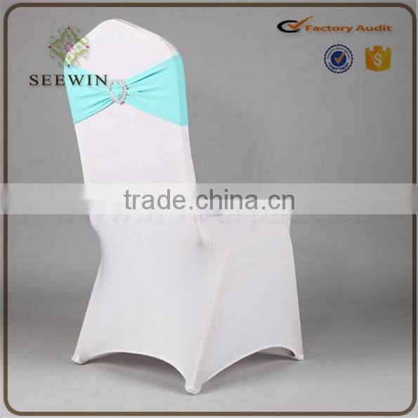 2016 Wholesale Spandex Chair Cover Bands With heart Buckle Spandex Chair Sash for wedding
