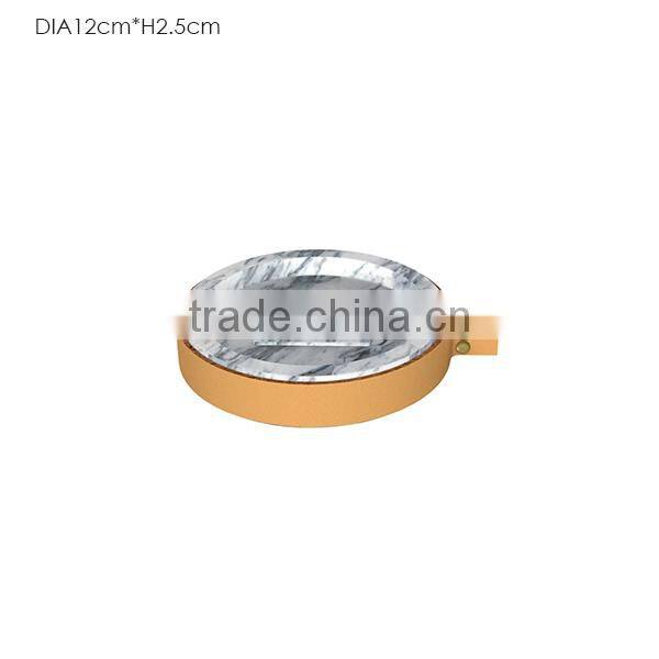 2016 the mostly popular handmake marble simple style bathroom accessories set with leather handle