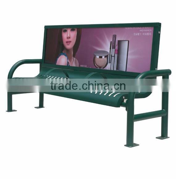 steel advertisement bench