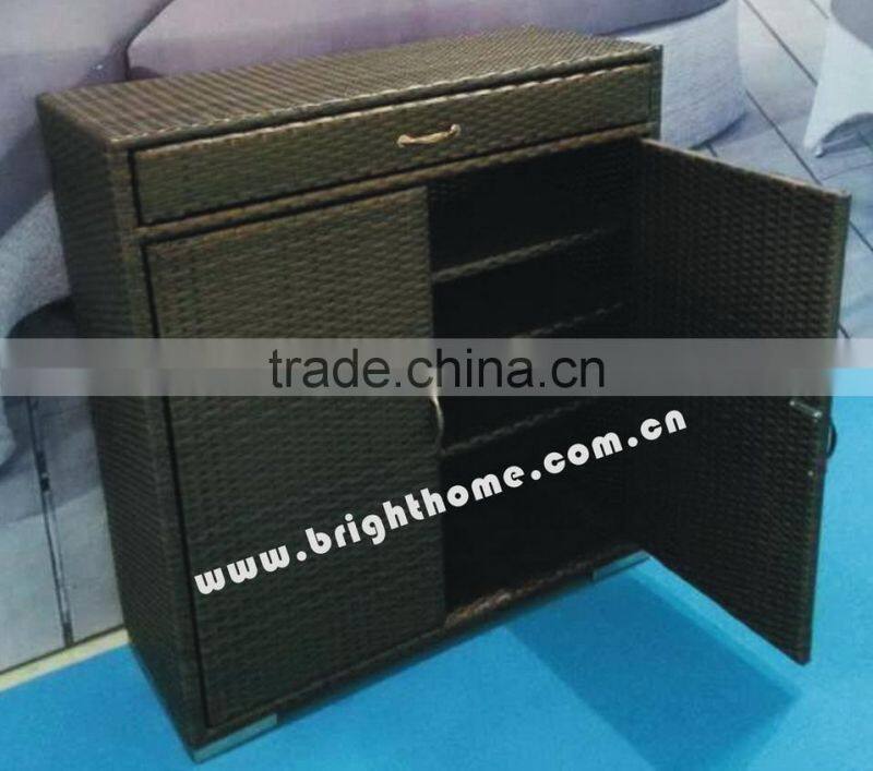 Outdoor Rattan Corner Shoe Cabinet Case