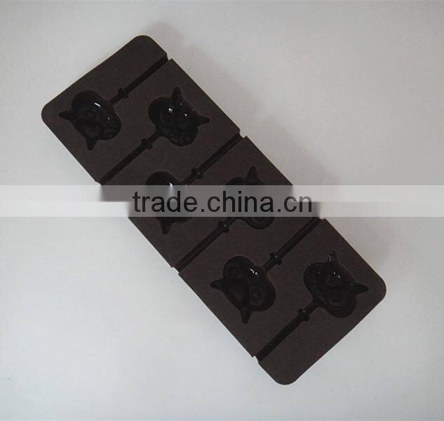 Owl shaped 6 cups silicone ice cube tray chocolate mold