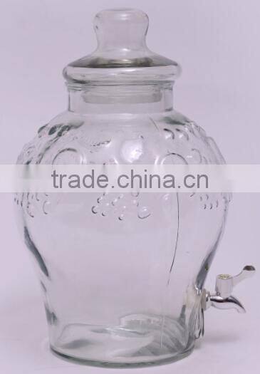 double glass kilner jar waterlight beverage dispenser jar with faucet stand