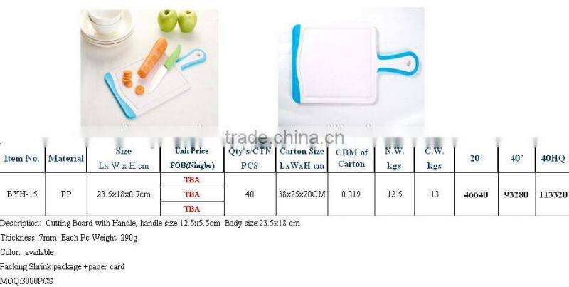 Plastic Cutting Board with Handle