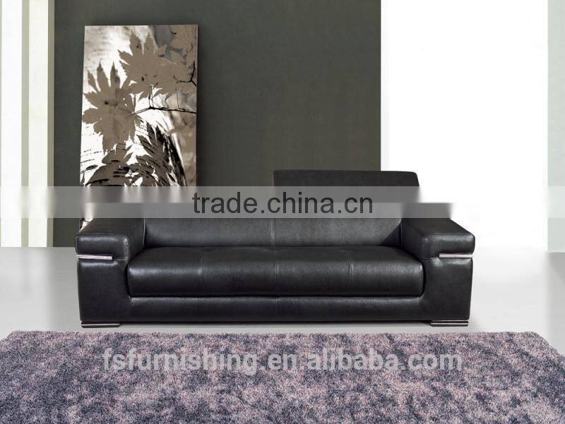 JR8015 modern Luxury Spanish full thick black cow leather living room Italy sofa set