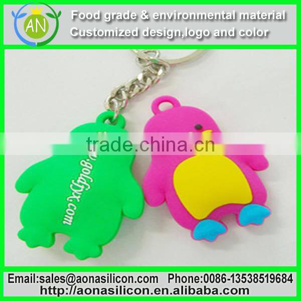 Dongguan factory beat sell Colourful silicon charm keychain for 2015