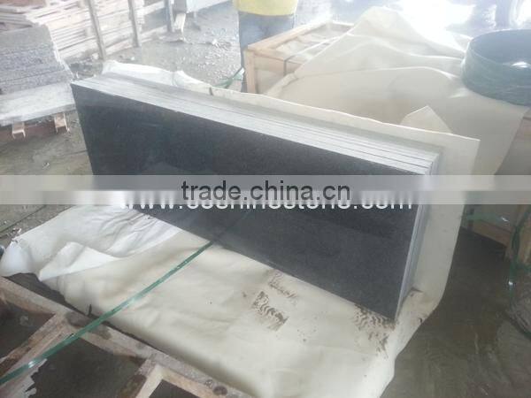 G654 China sesame black granite stair