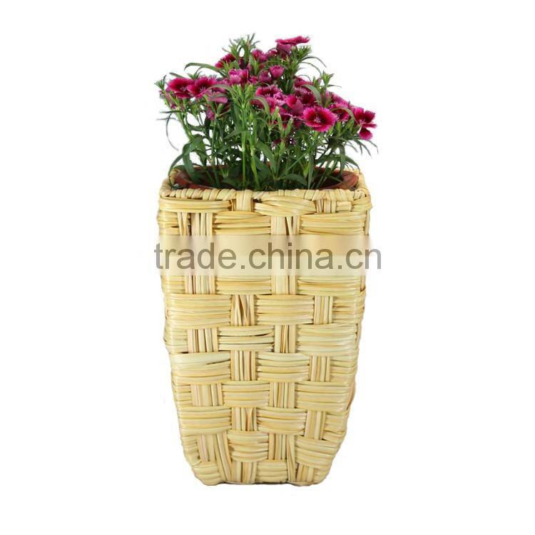 Square Linght brown large plastic flower basket garden pots