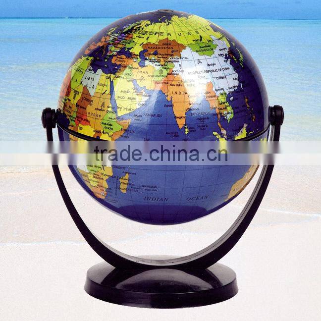 Quality 106mm plastic rotating world globe map