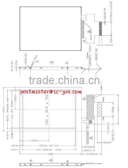 4:3 TFT color display 262k-colors 3.5 inch RTP TFT 240RGBx320dots