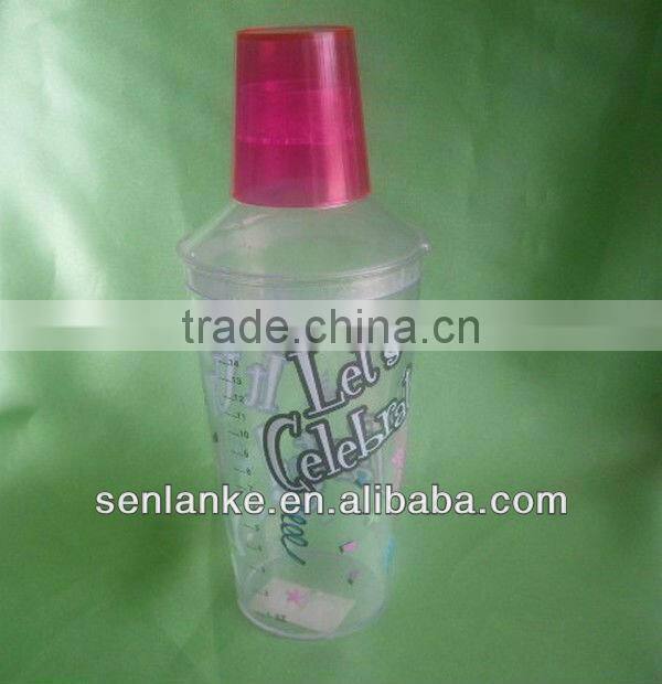 plastic shaker, shaker cup,Plastic Wine Cocktail Shaker Cup