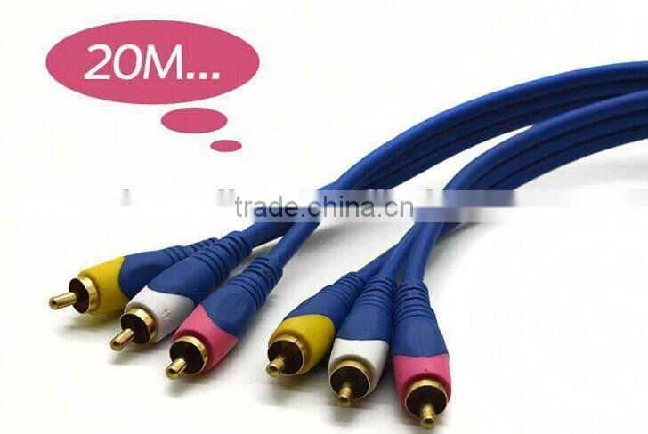 TIN plated copper 3rca male to 3rca male av cable