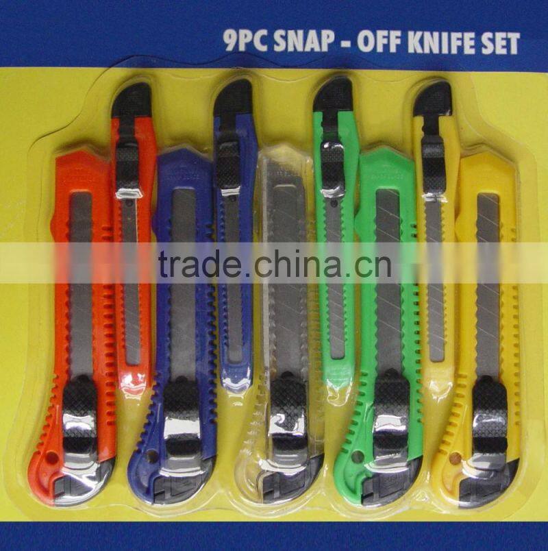 9pc snap off knife set