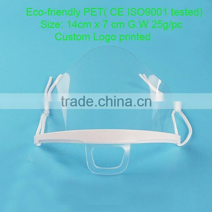 Catering plastic face mask over nose transparent face mask widely used for food service in restaurant and hotel