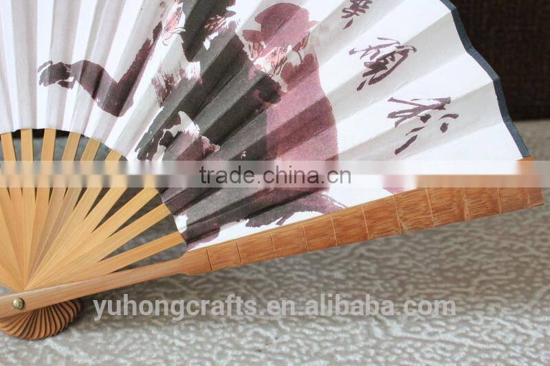 Personalized large size bamboo fan for gift