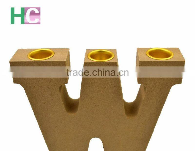 2017 high quality mdf wood candle holder in custom