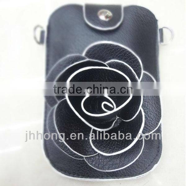 PU camellia phone package for iphone/coin purse