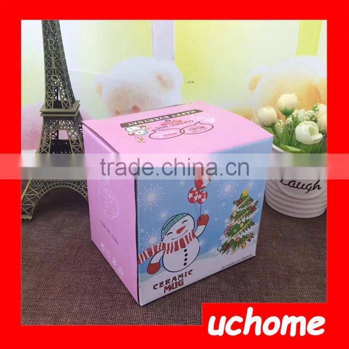 UCHOME Cute Creative Snowman Ceramic Cup Tea Milk Coffee Mug with Spoon & Lid