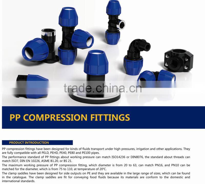 TY High quality PP compression fittings MALE ELBOW eco-friendly Cheap Price Full Size factory price list discount