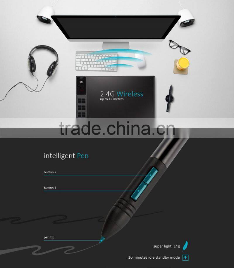 2016 Giano! Huion WH1409 gigantic 14x9 size graphic tablet digital drawing tablet