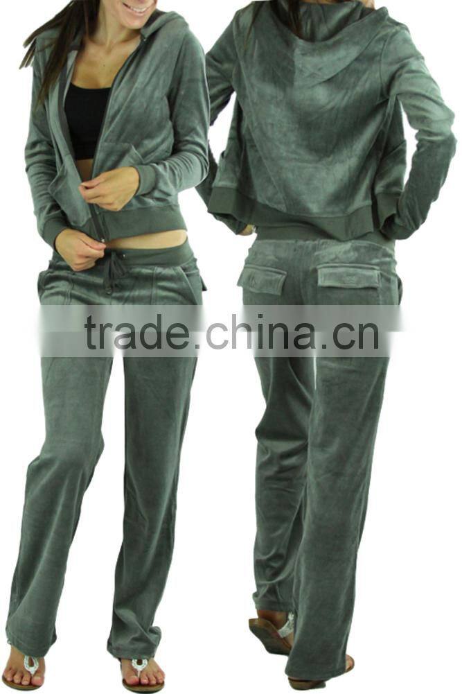 Comfy Soft Plush Velour Suit Hoodie Sweat Set Tracksuit